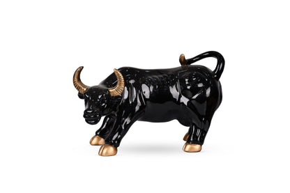 Resin Big Bull Statue In Black Eclipse