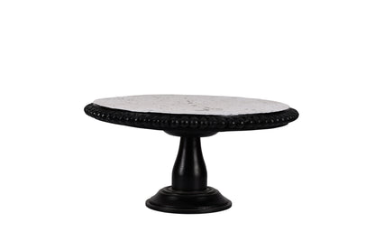 Black and White Printed Mango Wood Cake Stand