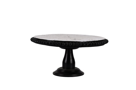 Black and White Printed Mango Wood Cake Stand