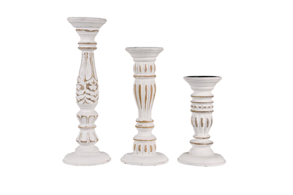 Wooden Candle Holders Handcrafted Stand For Home Decor-Set of 3
