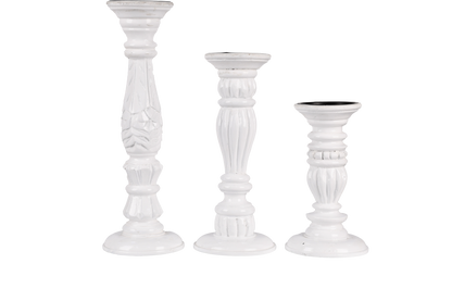 Wooden Candle Holders Handcrafted Stand For Home Decor-Set of 3