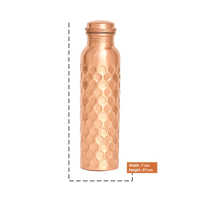 Diamond Cut Copper Water Bottle for Kitchen Decor