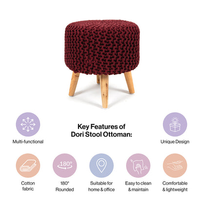 Pouf Dori Stool in Vintage Wine