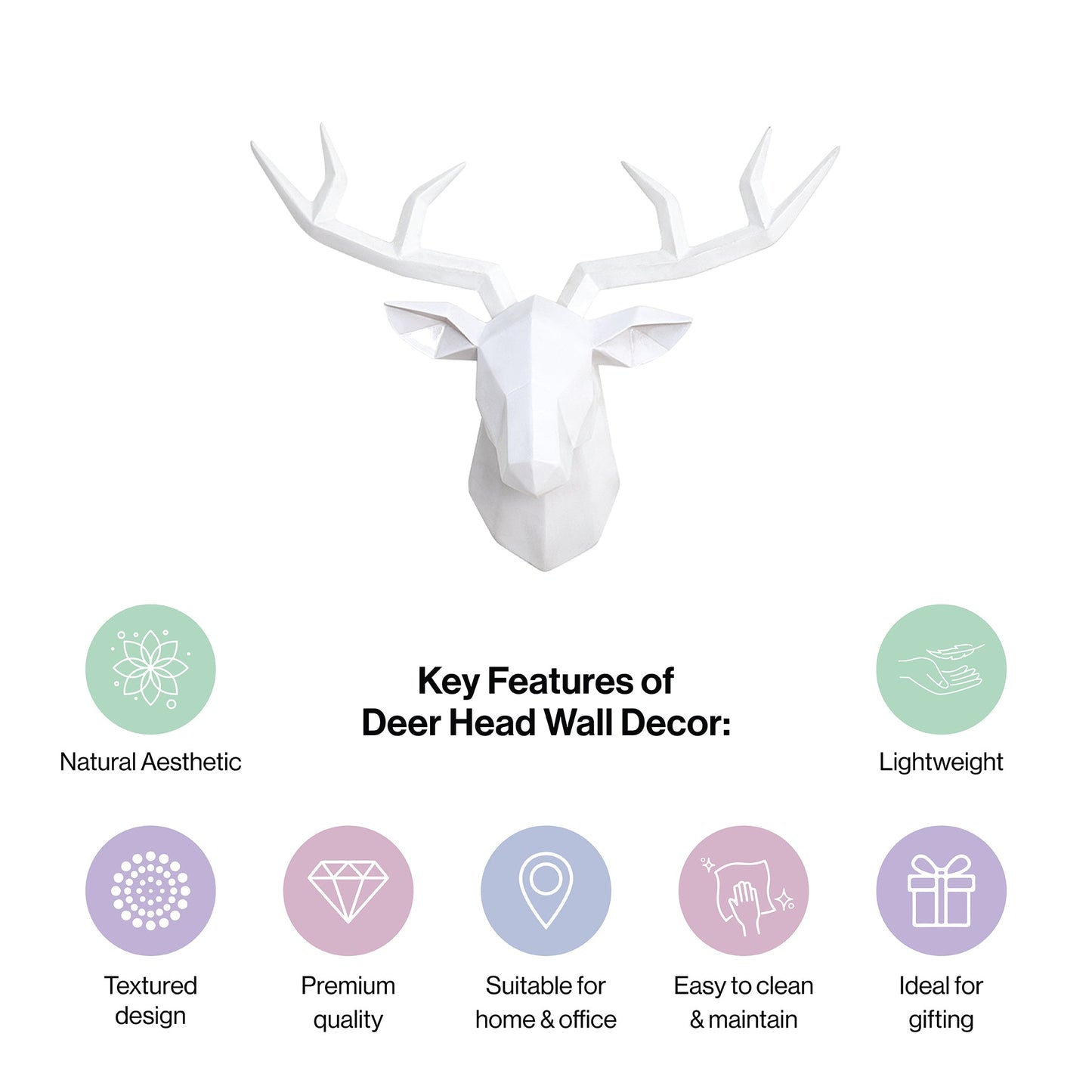 Antelope Head Abstract Sculpture Room Wall Decor-Resin Deer Head Statues in home decor