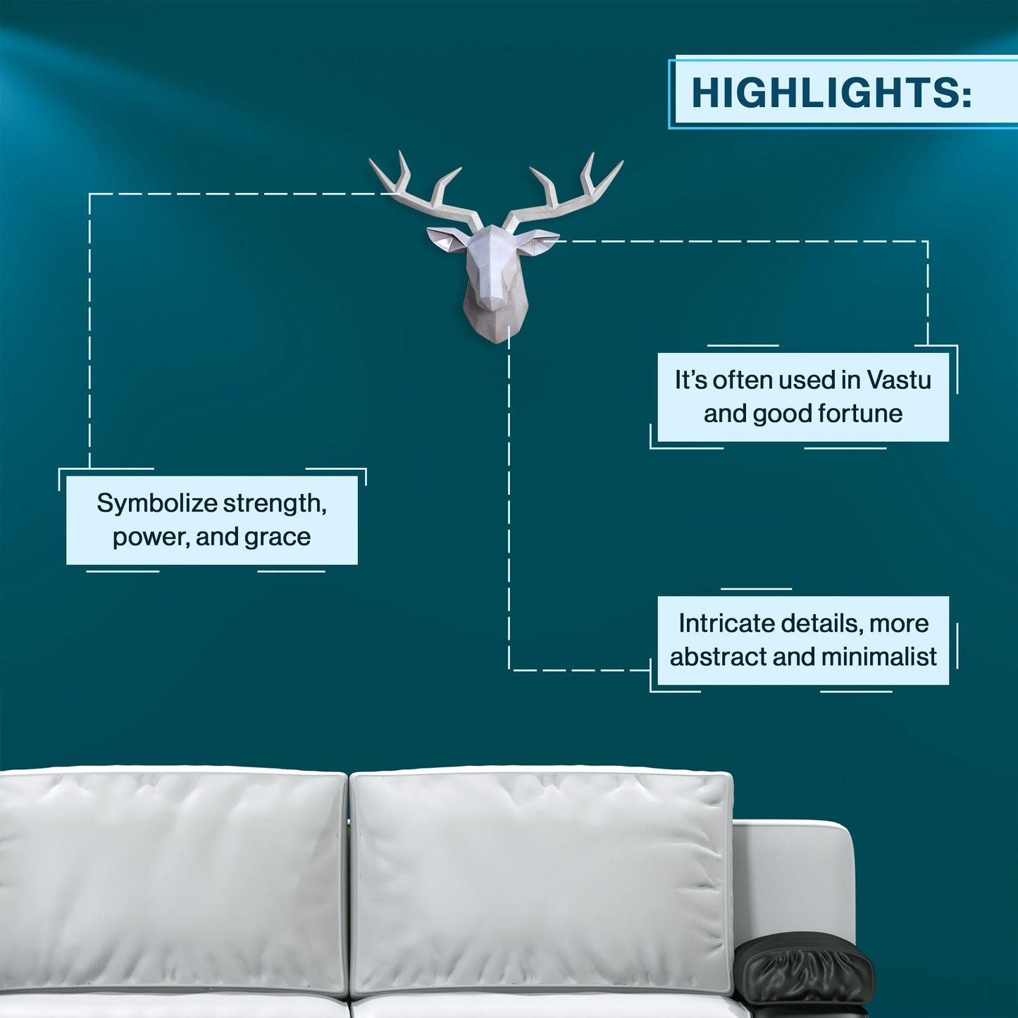 Antelope Head Abstract Sculpture Room Wall Decor-Resin Deer Head Statues in home decor