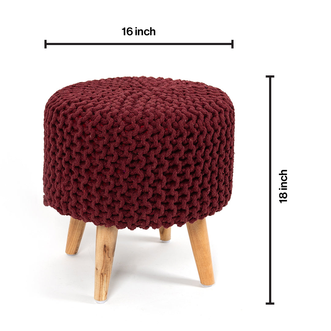 Pouf Dori Stool in Oak Brown