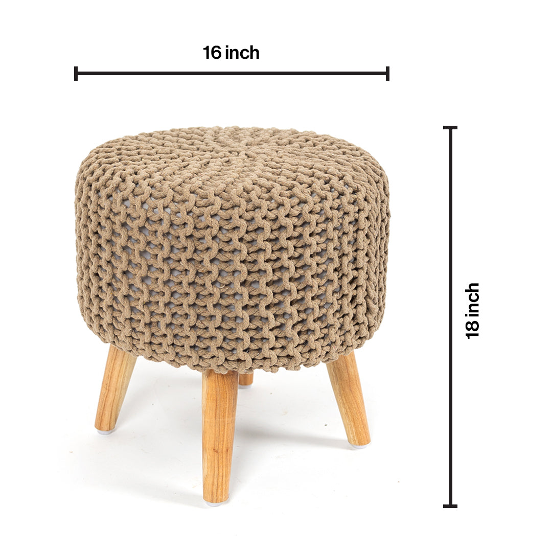 Pouf Dori Stool in Oak Brown