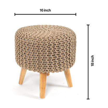 Pouf Dori Stool in Oak Brown
