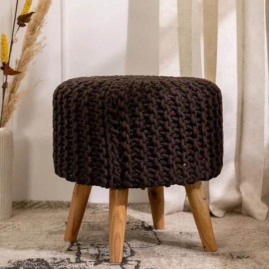 Pouf Dori Stool in Oak Brown