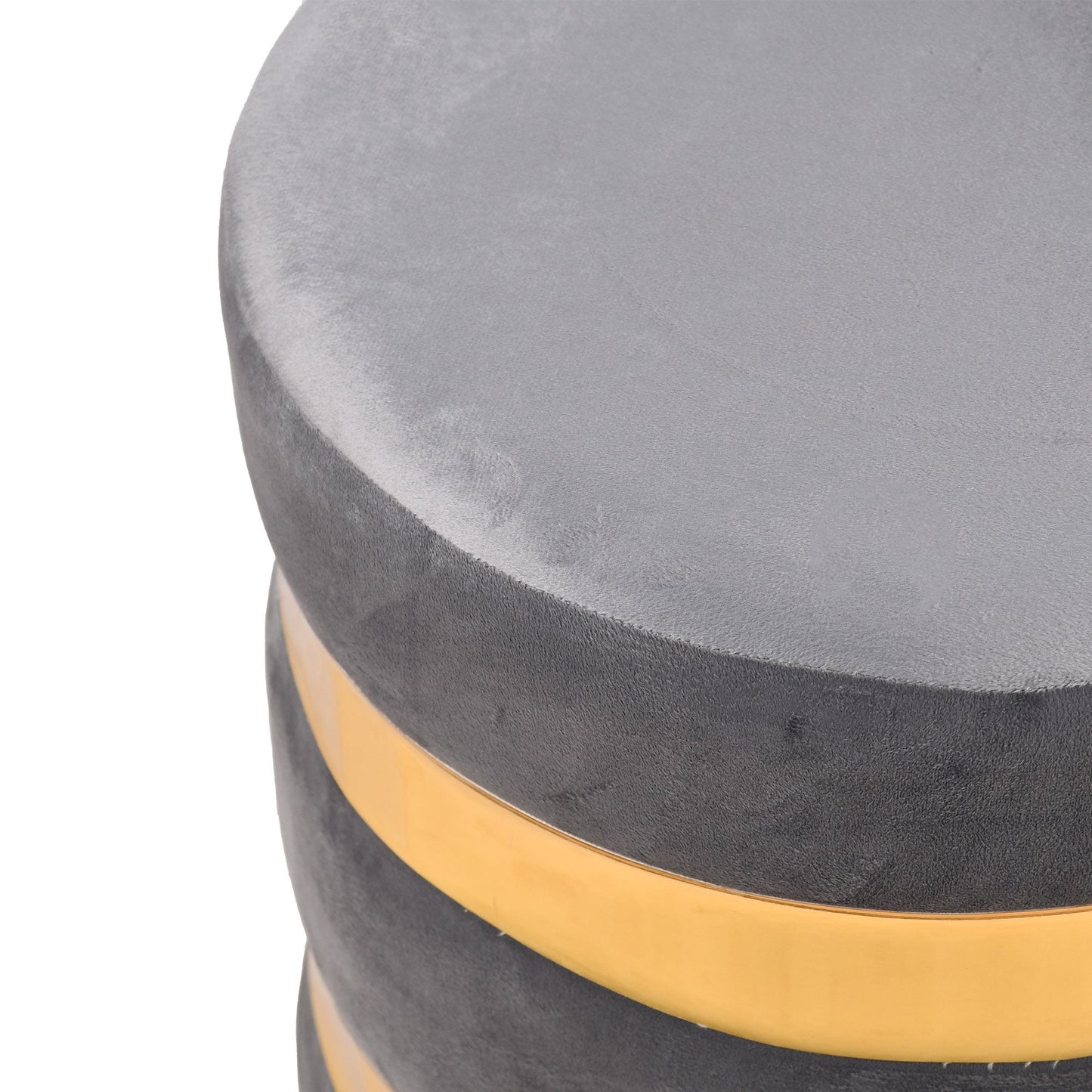 Round Drum Ottoman in Moonlit Grey