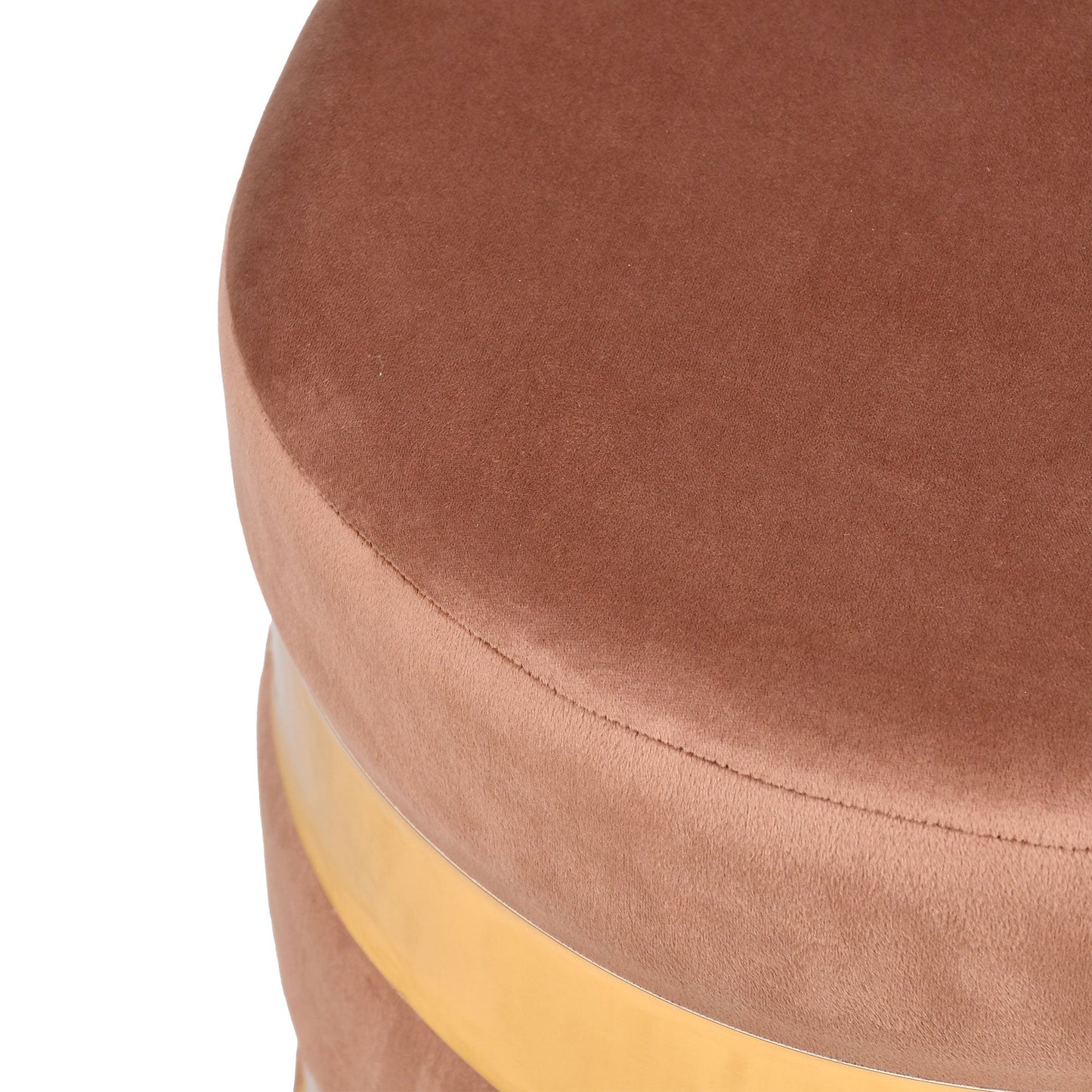 Round Drum Ottoman in Oak Brown