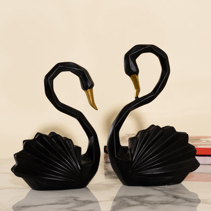 Black Pair Of Duck Feng Shui Statue Figurine for Home Decor