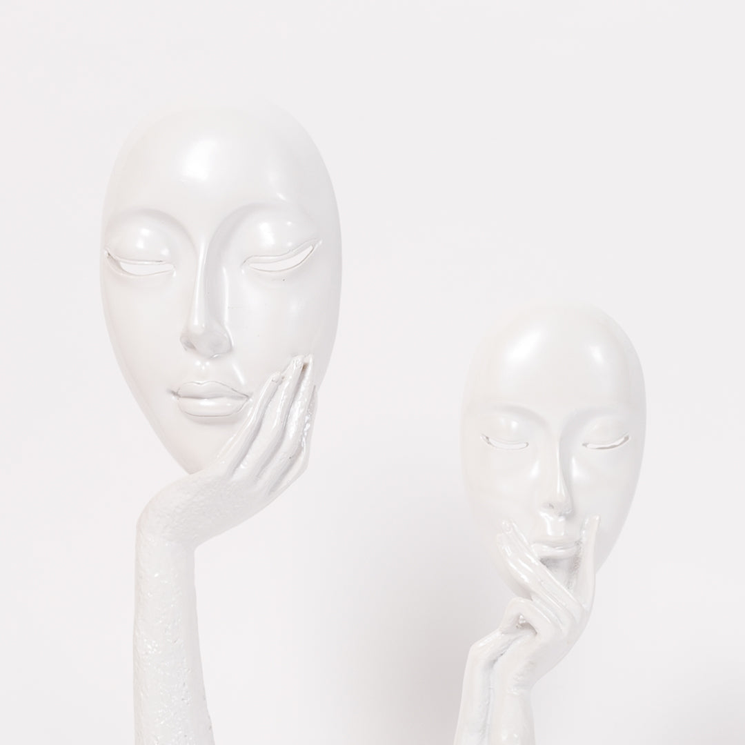 Abstract The White Thinker Lady Statue Face Art For Home Decor