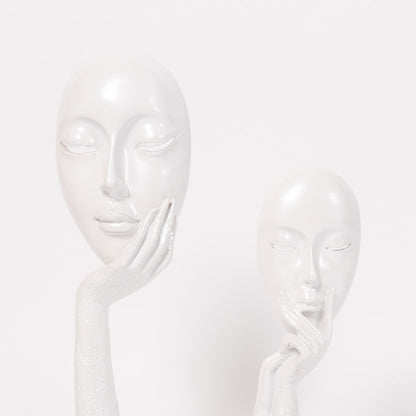 Abstract The White Thinker Lady Statue Face Art For Home Decor