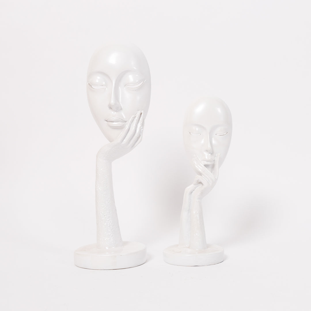 Abstract The White Thinker Lady Statue Face Art For Home Decor