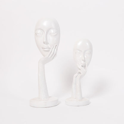 Abstract The White Thinker Lady Statue Face Art For Home Decor