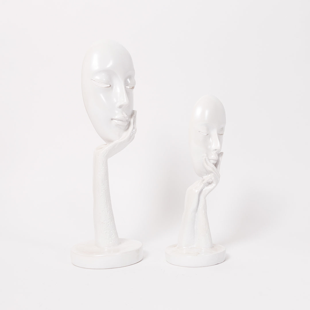 Abstract The White Thinker Lady Statue Face Art For Home Decor