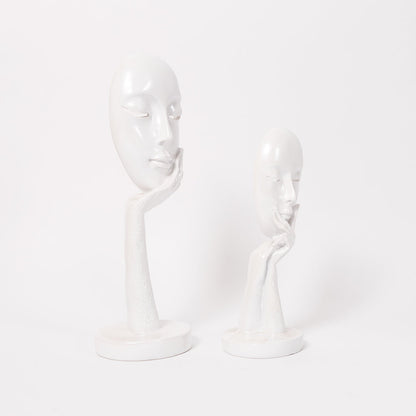 Abstract The White Thinker Lady Statue Face Art For Home Decor