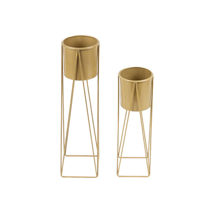 Triangle Planter Stand in Golden-Set of 2