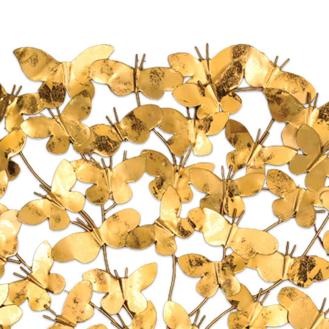Golden Butterfly Tree Metal Wall Art