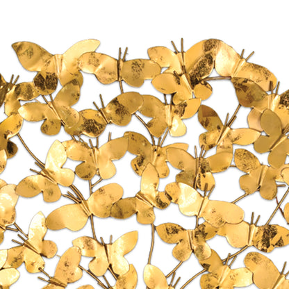 Golden Butterfly Tree Metal Wall Art