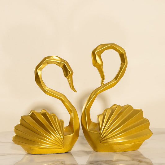 Golden Pair Of Duck Feng Shui Statue Figurine for Home Decor