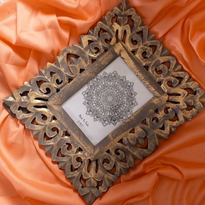 Wooden Hand Carved Photo Frame For wall hanging and tabletops Display