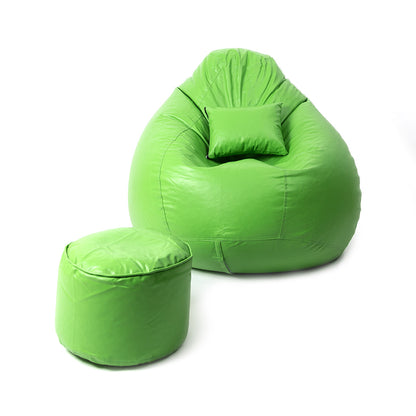 XXXXL Teardrop Filled Bean Bag with Footrest and Cushions