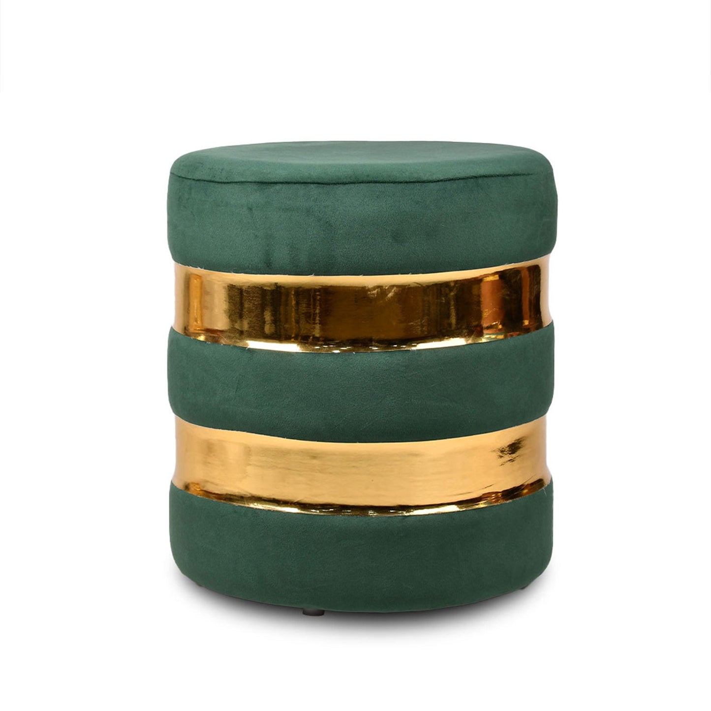 Round Drum Ottoman in Hunter Green