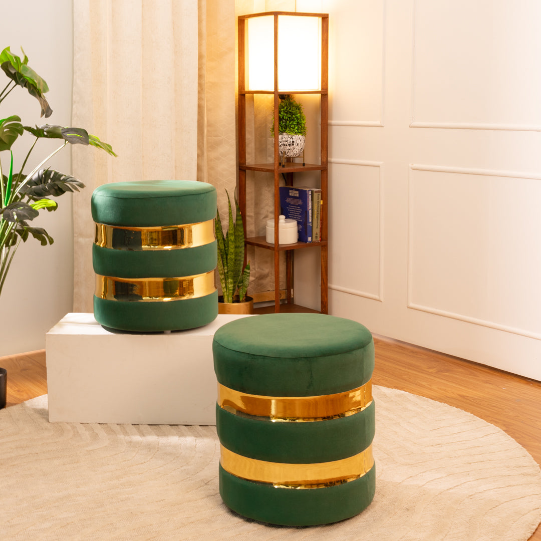 Round Drum Ottoman-Combo of 2