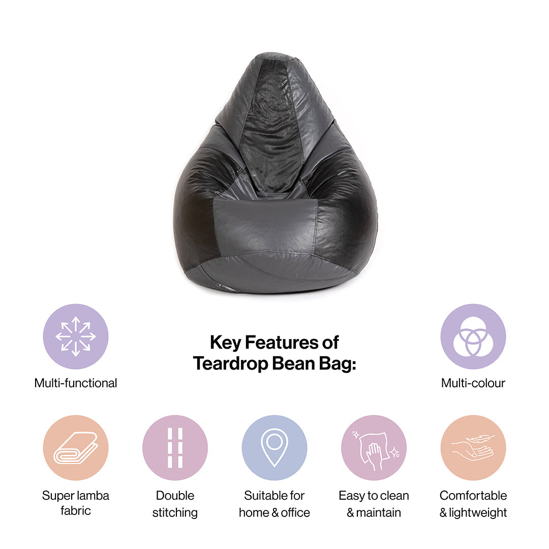 XXXXL teardrop bean bag with bean-Dark Shades