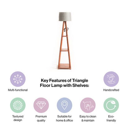 Wooden Floor Lamp With Shelves