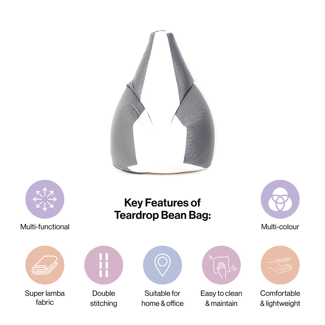 3XL Double-Shaded Teardrop Bean Bag with Beans-Light Shades