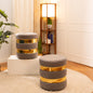 Round Drum Ottoman-Combo of 2