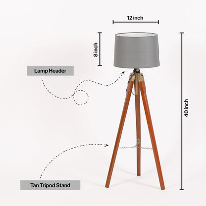 Wooden Crafter Tripod Floor Lamp With Brown Finish