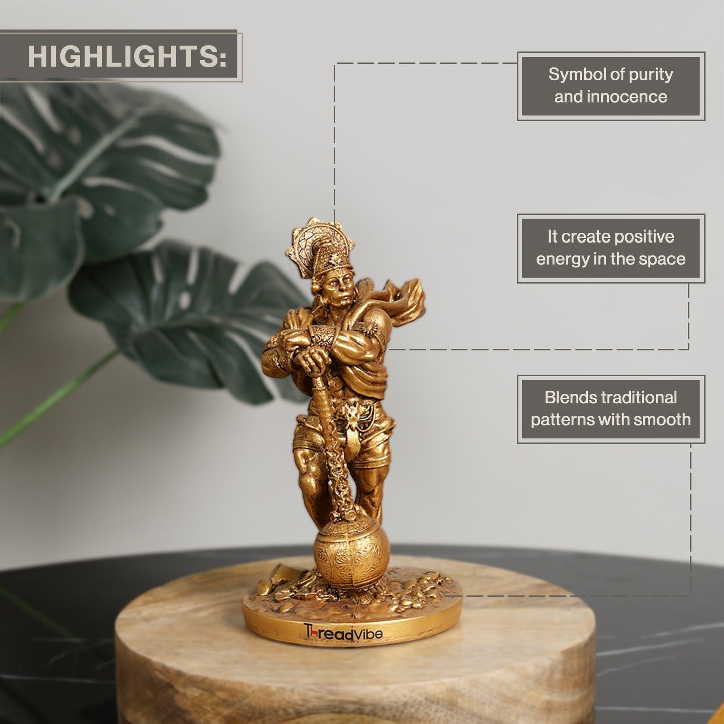 Car Dashboard Hanuman Ji Murti Statue for Home Decor