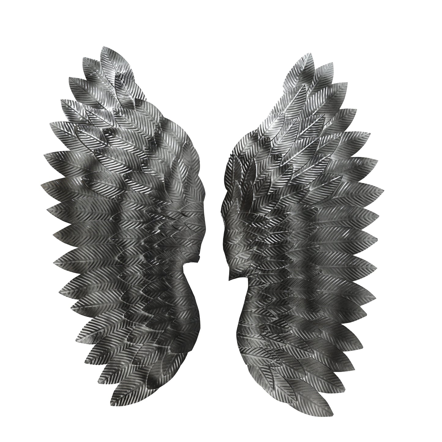 Angel Wings In Charcoal Metal Wall Art For Wall Decor In Living Room