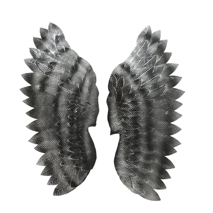 Angel Wings In Charcoal Metal Wall Art For Wall Decor In Living Room