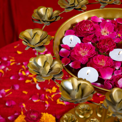 Round Brass Urli Diya Stand (Single)