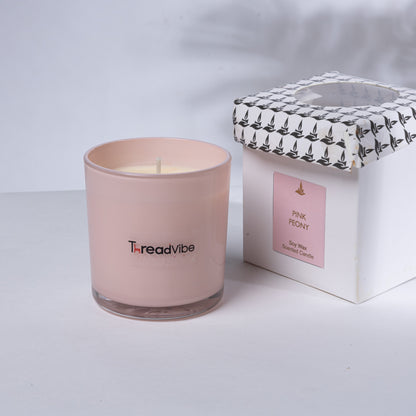 Threadvibe Living Natural Wax Scented Candle Jar In Pink Peony