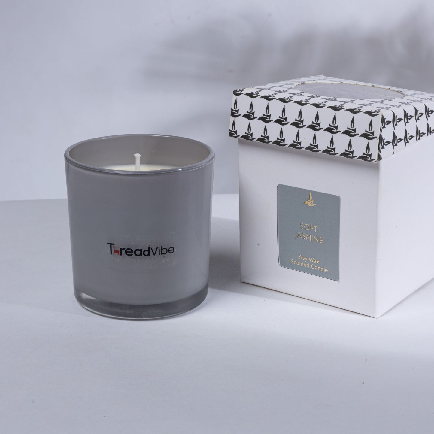 Threadvibe Living Natural Wax Scented Candle Jar In Soft Jasmine