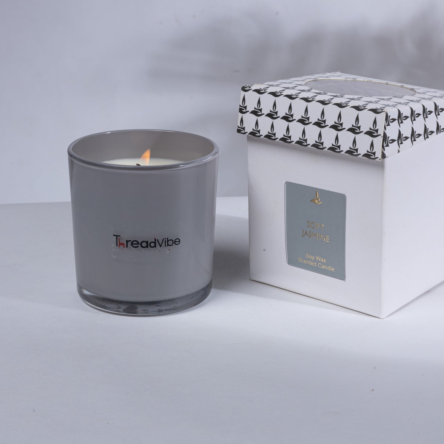 Threadvibe Living Natural Wax Scented Candle Jar In Soft Jasmine
