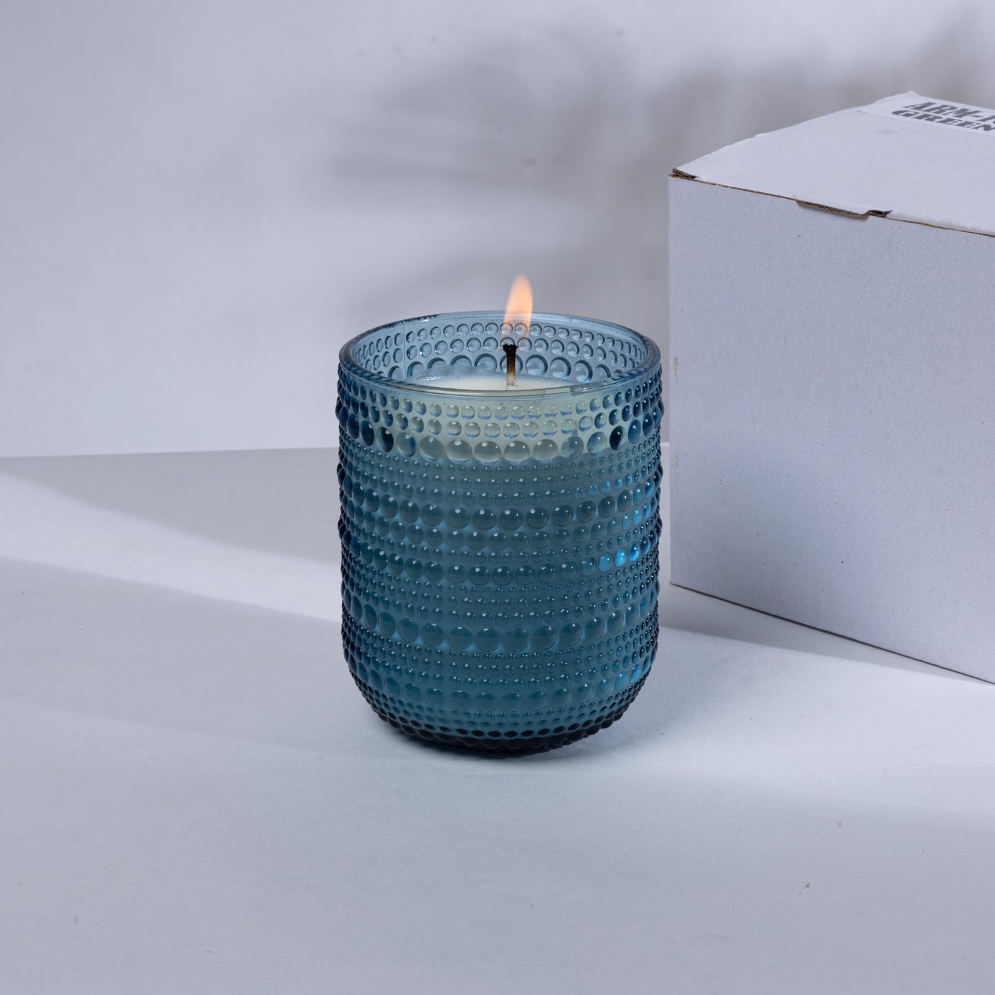 ThreadVibe Living natural wax scented candle glass jar in Navy Blue