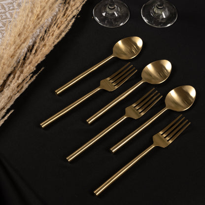 Stainless Steel Gold-Toned Cutlery Set of 6