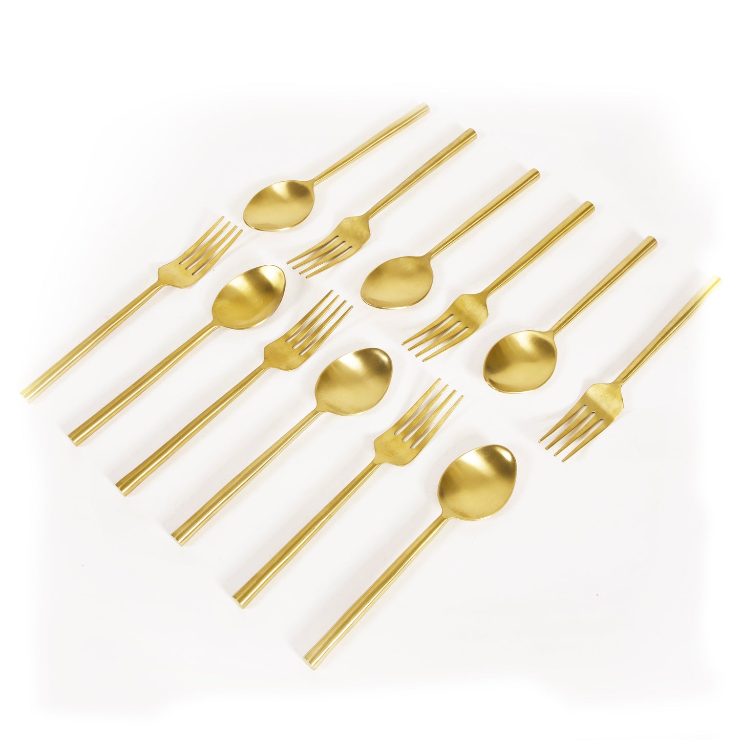 Stainless Steel Gold-Toned Cutlery Set of 12