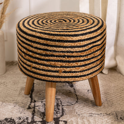 Jute Stool Living Room In Cream Almond