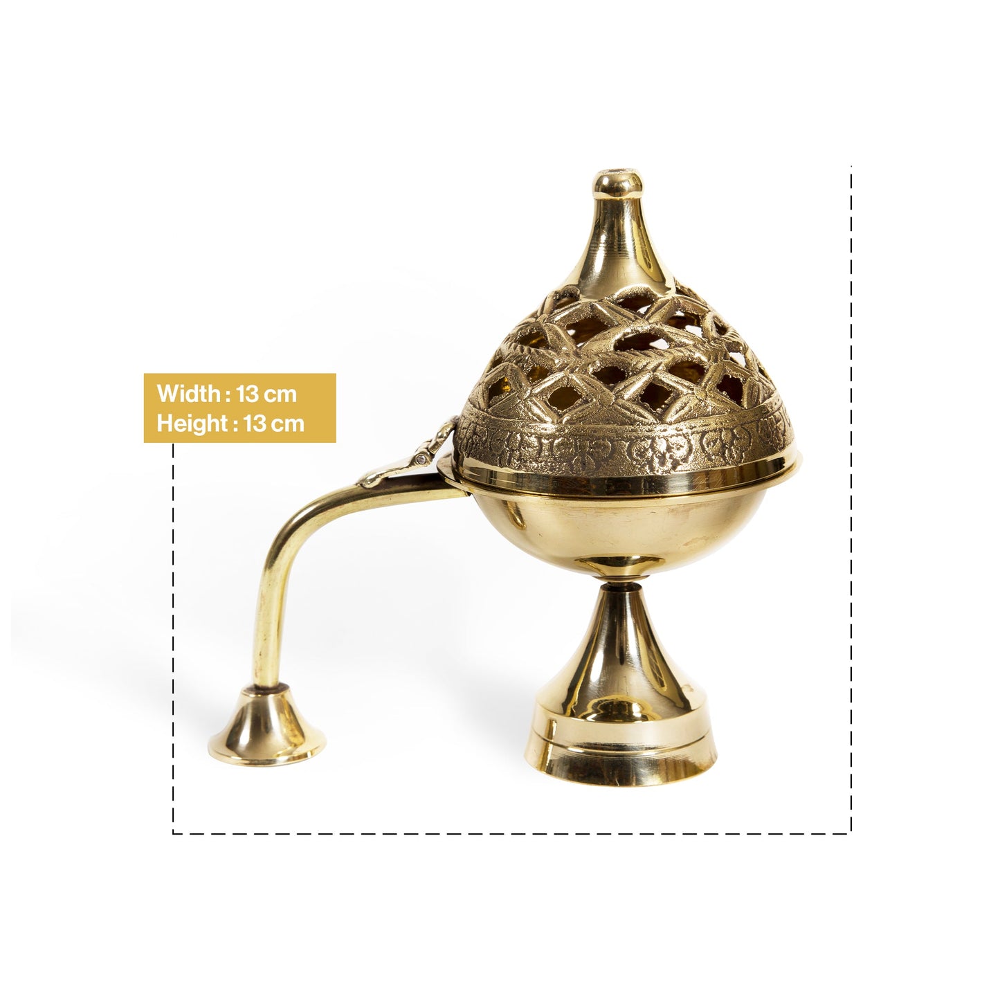 Brass Incense Burner, Dhoop Dani with Handle