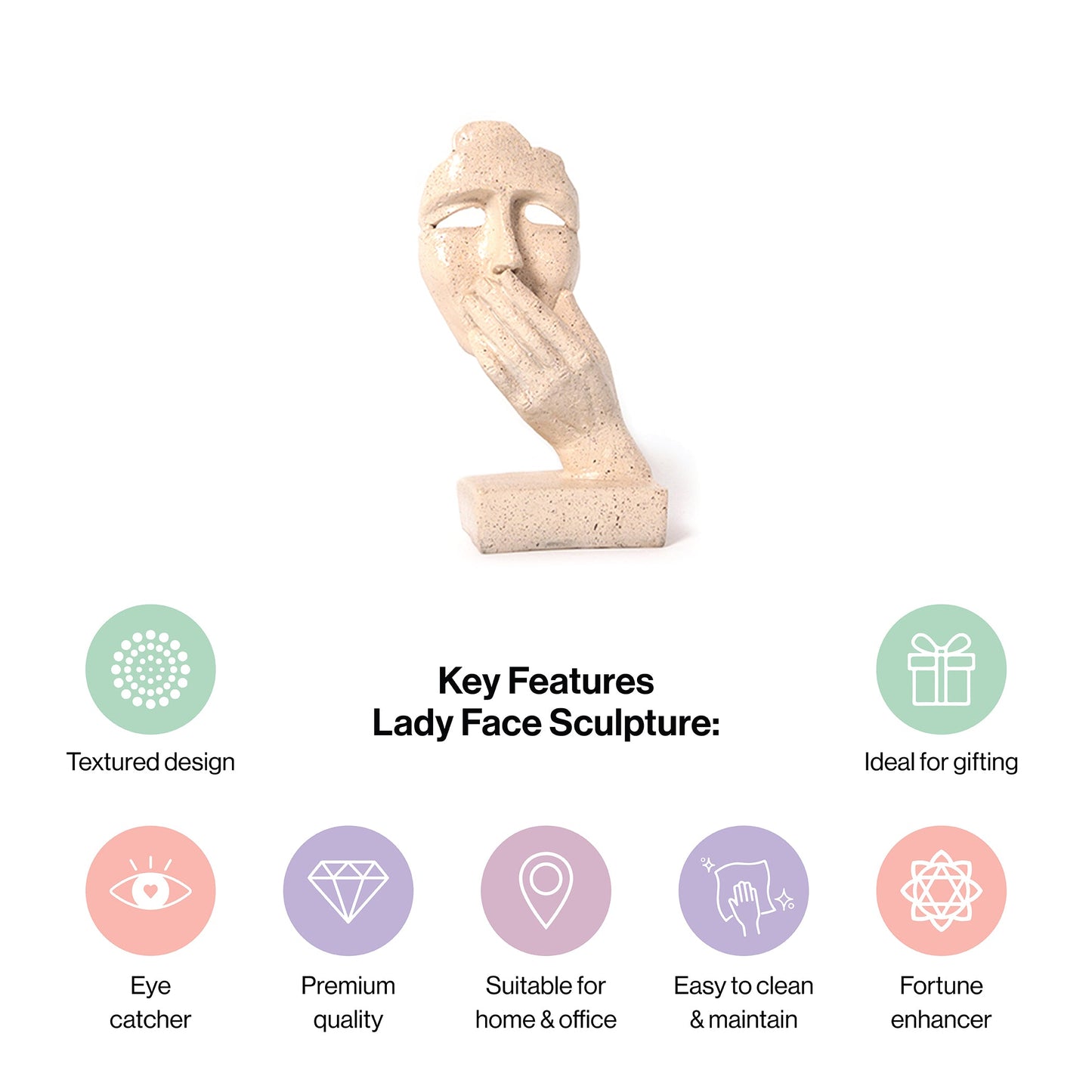 Abstract Woman Face Sculpture in Desert Sand