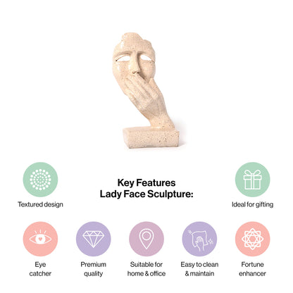 Abstract Woman Face Sculpture in Desert Sand