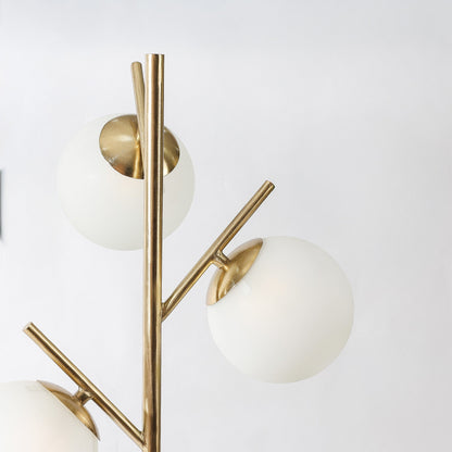 Frosted Glass Globe Spherical-Shaped Floor Lamp for Living Room